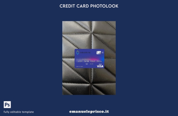 modello frontale photolook della carta visto Amrahbank dell'Azerbaijan in stile 